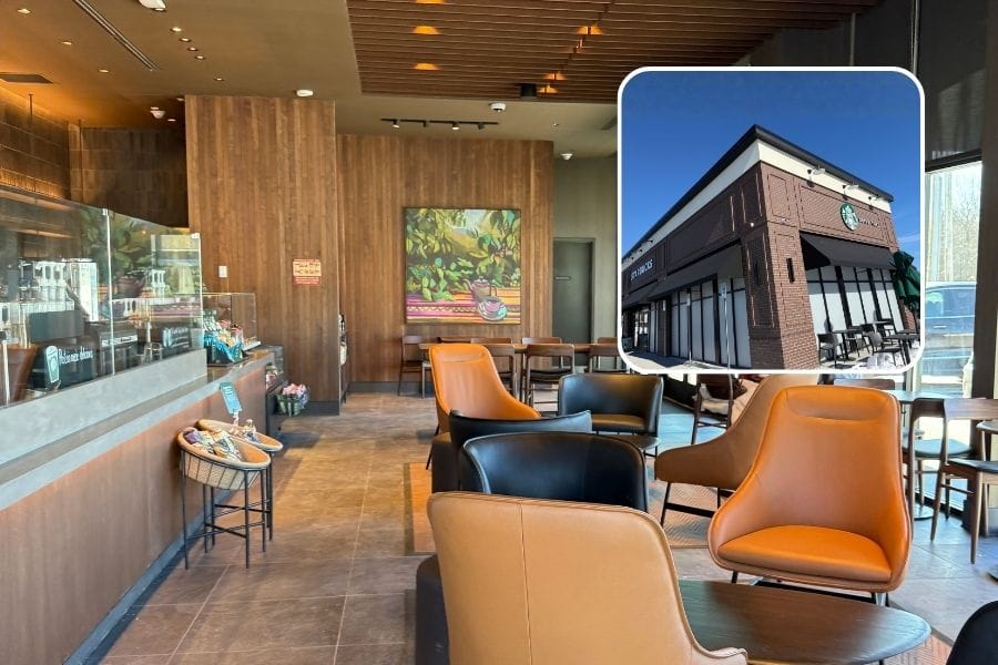 New Starbucks location at Floyd Harbor Plaza in Shirley, Long Island.